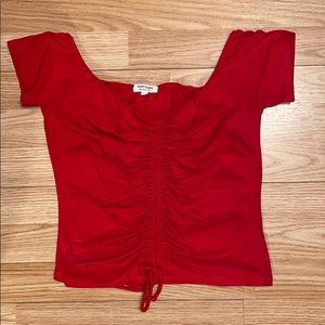 Heart & Hips Ruched Red Top